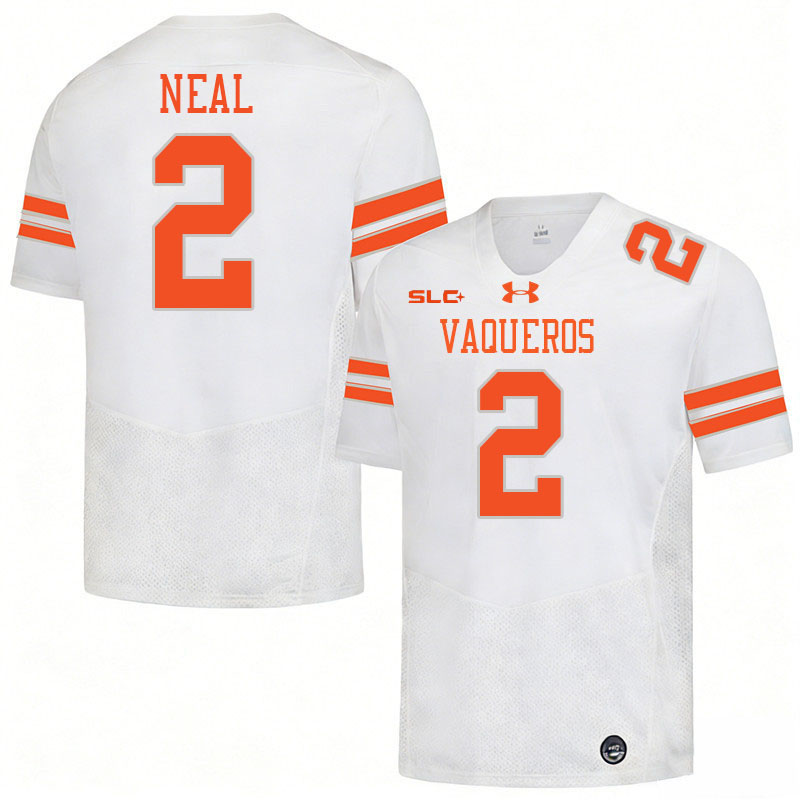 UT Rio Grande Valley Vaqueros #2 TJ Neal College Football Jerseys,Uniforms-White